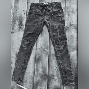 Free People Gray Skinny Stretch Zippered Cargo Jeans size 4/6.